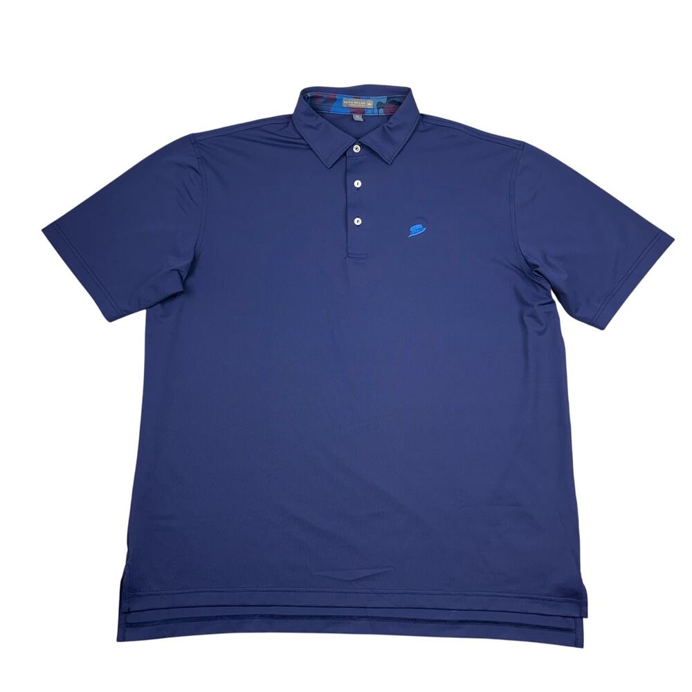 Peter Millar Summer Comfort Blue Polo Shirt Mens Size XL Golf